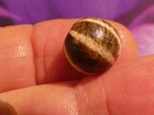 ANTIQUE OLDER PUMTEK BEAD 6 STRIPE LINE DECORATED WORN PATINA 12.3 MM — photo 8