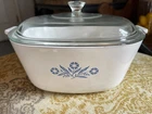Vintage Pyrex Corning Ware Blue Corn Flower 2.5 QT Casserole Dish with Lid OBO