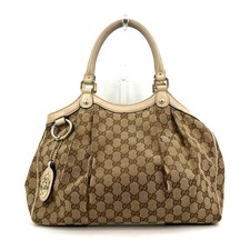 Borsa Gucci Sukey 211944 GG tela pelle beige autentica dal Giappone