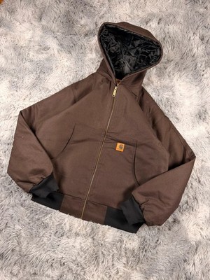 Carhartt Active Jacket Reworked Full Zip Hooded Dark Brown - Size S