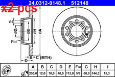 X2 PCS BRAKE DISC 24.0312-0148.1