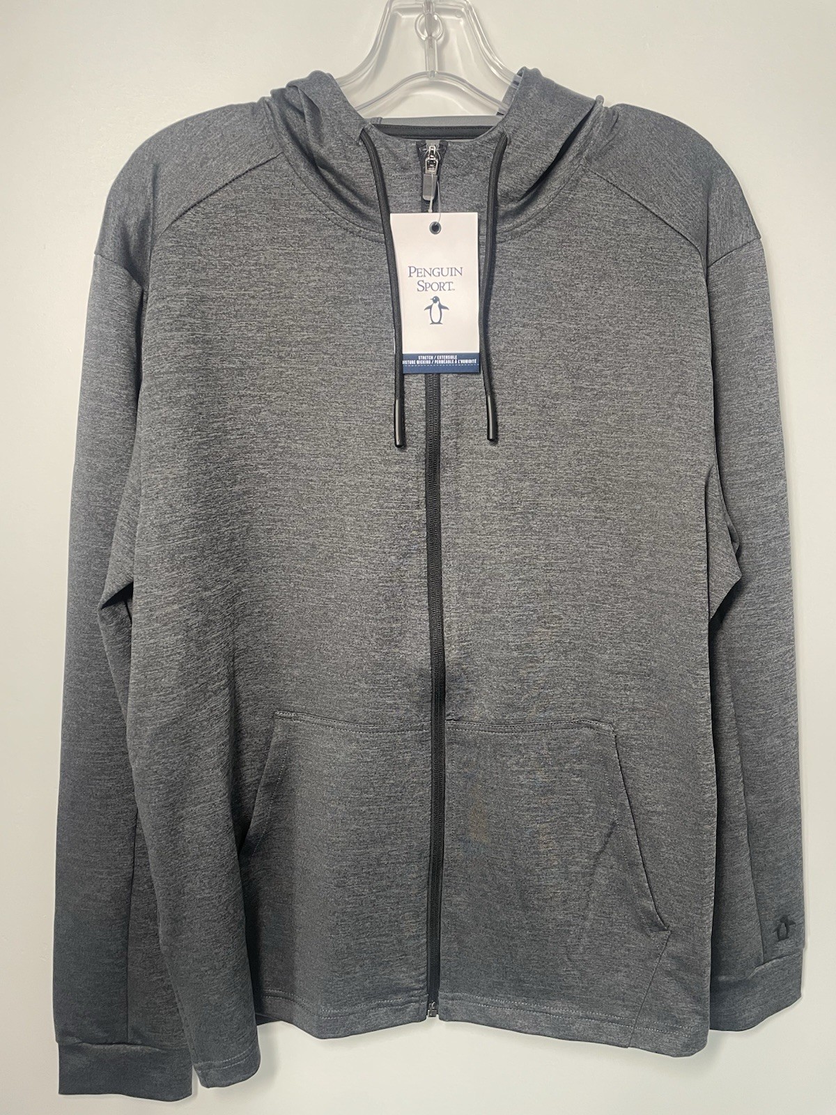 Original Penguin Sport Full Zip Jacket Men’s M Gray Dark Caviar Heather image 4
