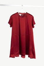 Valentino Red Envers-Satin Swing Dress, Size US 6