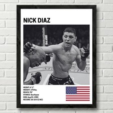 Nick Diaz Poster, MMA Posters, Mixed Martial Arts Prints, UFC Art Decor