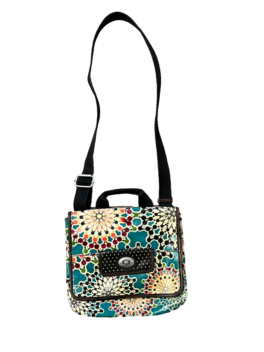 Fossil Key per multicolor mosaic purse