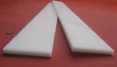 HDPE White Bar 1/2'' Thick x 4.0'' Wide x 36'' Long. 2 Pcs, 6 Ft Total