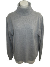 Suéter de cuello alto gris cachemir 100 % Sutton Studio talla L
