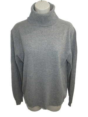 Sutton Studio  100% Cashmere Gray Turtleneck Sweater Size L