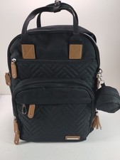 Iniuiniu Bolsa de Pañales Mochila Negra Acolchada Bebé Organizador Cambiador Cochecito