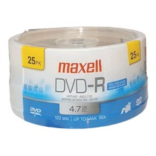 Maxell DVD-R 4.7GB 25 Pack 16X 120 Min Spindle Sealed Blank Recordable Media Dis