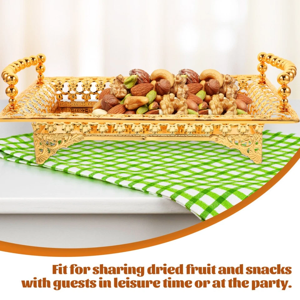 Serviertablett Mit Henkel Snack -Servierschale Obst-Display-Tablett - Bild 4 von 4