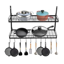 Pot and Pan Rack Organizer Hanger Storage Wall Holder Kitchen Cookware Hanging