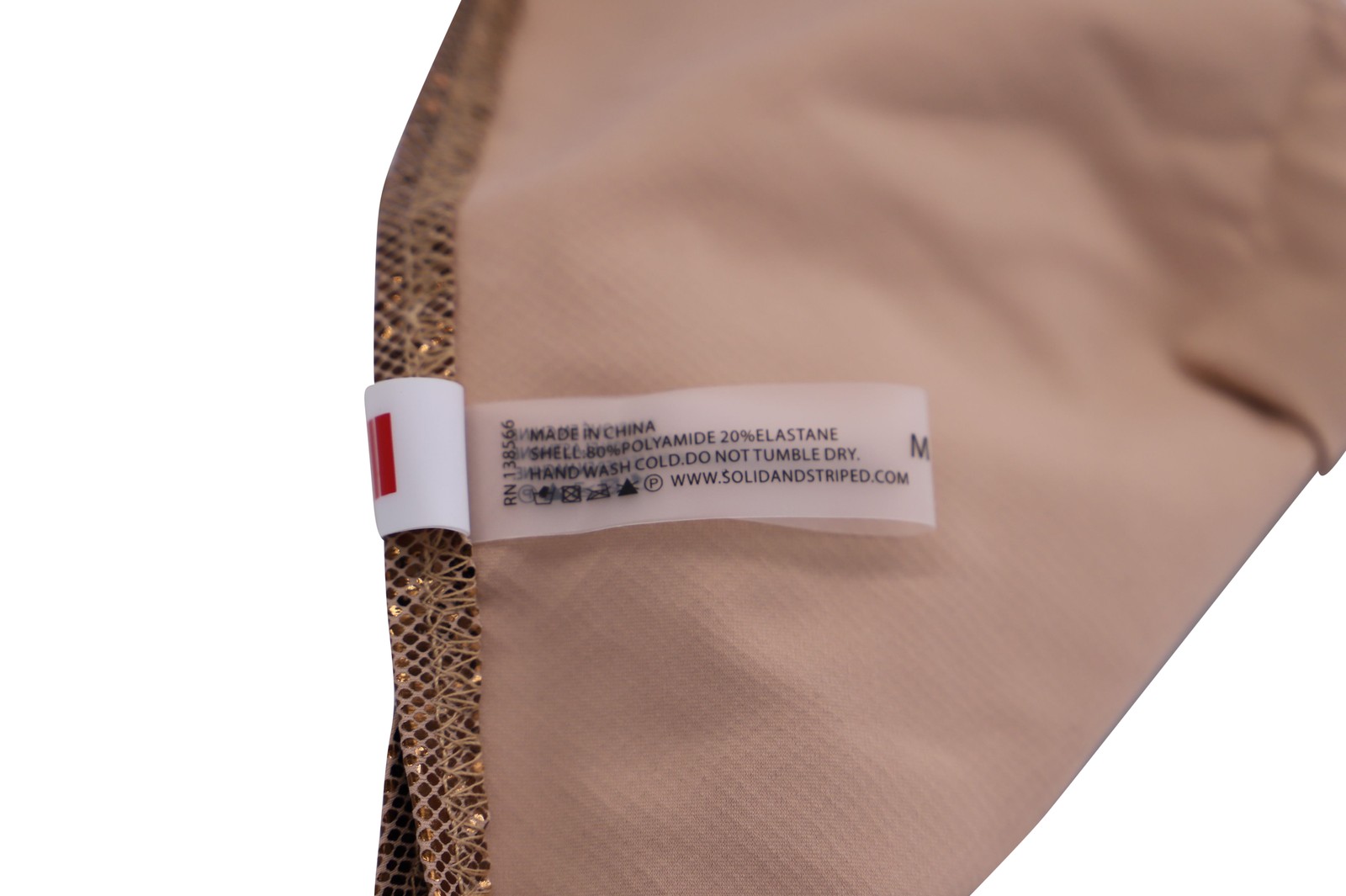 Solid And Striped Copper Strapless Bikini In Poly… - image 3