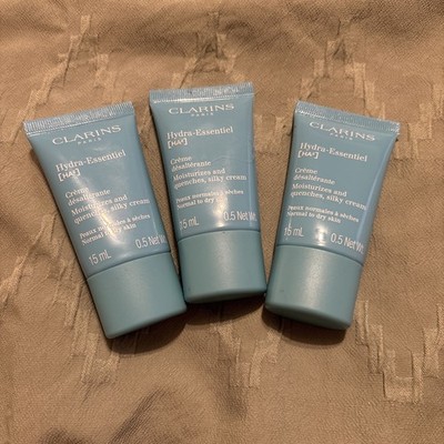 LOT OF 3 Clarins Hydra Essentiel Silky Moisture Cream Normal to Dry  .5oz each