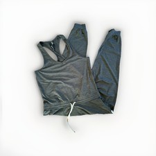 Vuori Jumpsuit Womens M Lux Grey Jogger Tank Sleeveless Drawstring Athletic