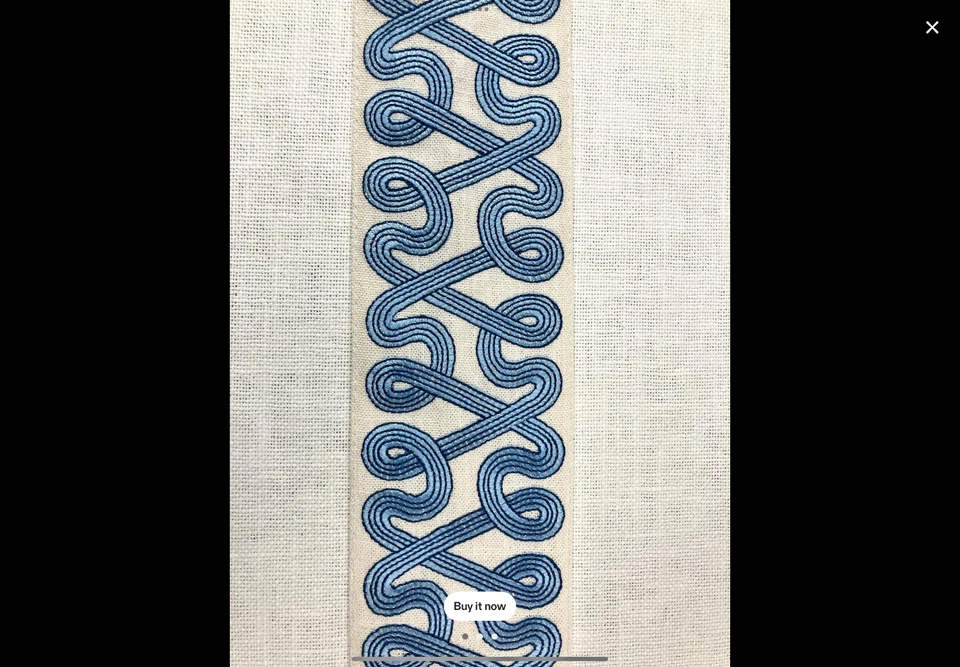 Cinta de bordar tejida de alta calidad natural y azul de 3", 16 yardas Foto 2 de 3