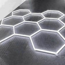 8 Hexagon LED Lampe Röhren Werkstatt Garage Wand Decken Leuchte Beleuchtung