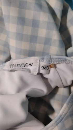 Minnow One Piece Girls Gingham Bathing Suit 5/6 Ribbon Closure - Picture 4 of 4
