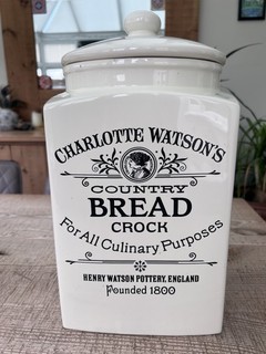 Charlotte Watson's Large Ceramic Bread Crock Bin Cream Country Pottery