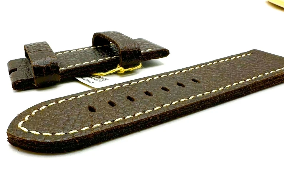 Nueva correa genuina Officine Panerai Luminor 26 mm de cuero de becerro marrón MX006DJ5 Foto 4 de 4