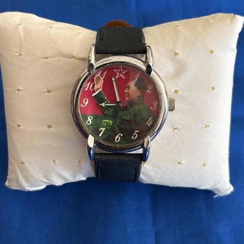 Mao Zeong Chinese Leader Watch Silver Case Hand Animated Hand. Automatic Watch