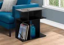 Accent Table, Side, End, Nightstand, Lamp, Living Room, Bedroom, Black And Grey
