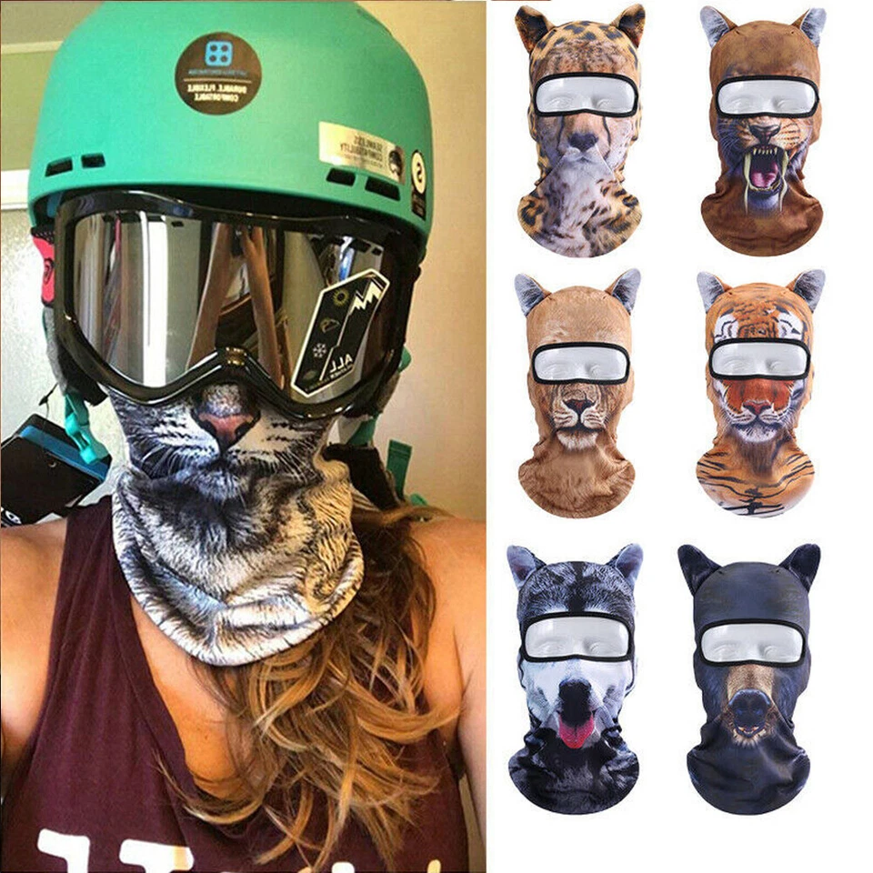 Breathable 3D Animal Printing Balaclava Cycling Hat Cat Halloween Full Face Mask - Image 3 of 4