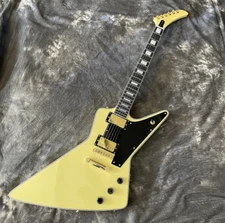 Custom Shop Explore Electric Guitar Cream Yellow Bone Nut Mahogany Body Guitar