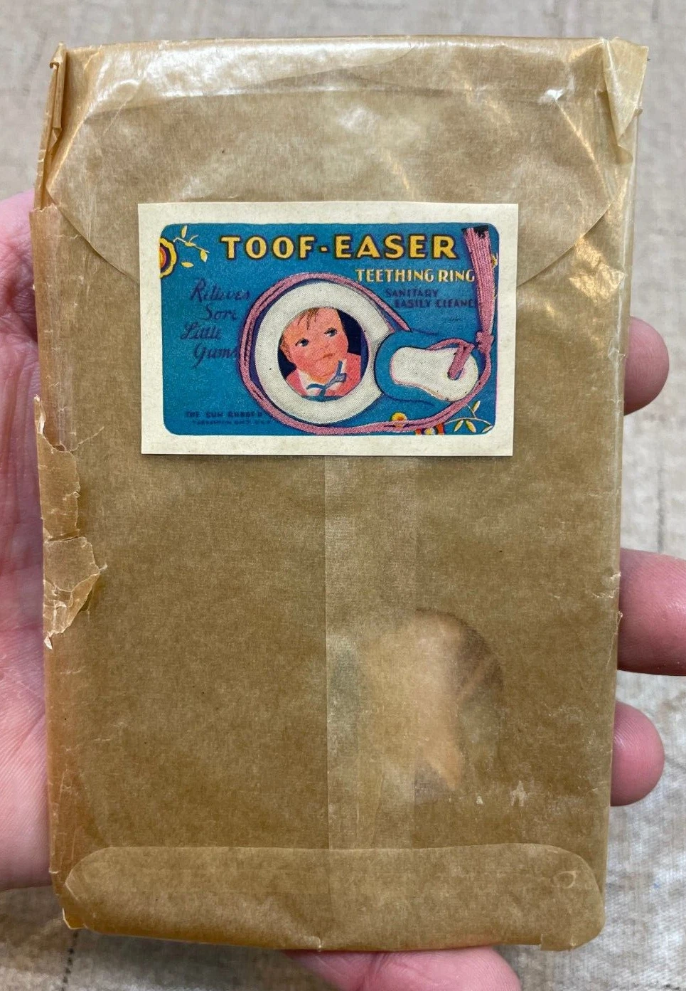 Antique Toof-Easer Teething Ring Sealed NOS