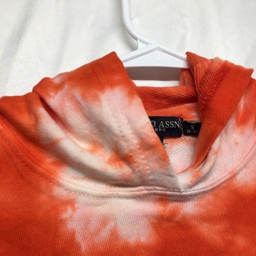 US Polo Assn BOYS ORANGE TIE DYE HOODIE Size S (6-7) USPA-1890 BRAND NWT - Picture 6 of 16