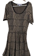 Luxe By Carmen Marc Valvo XLP PETITE  Animal Print Fit & Flare Sweater  Dress