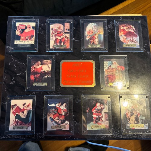 Coca-Cola Babbo Natale 1995 prima edizione set 10 carte su targa - Foto 1 di 14