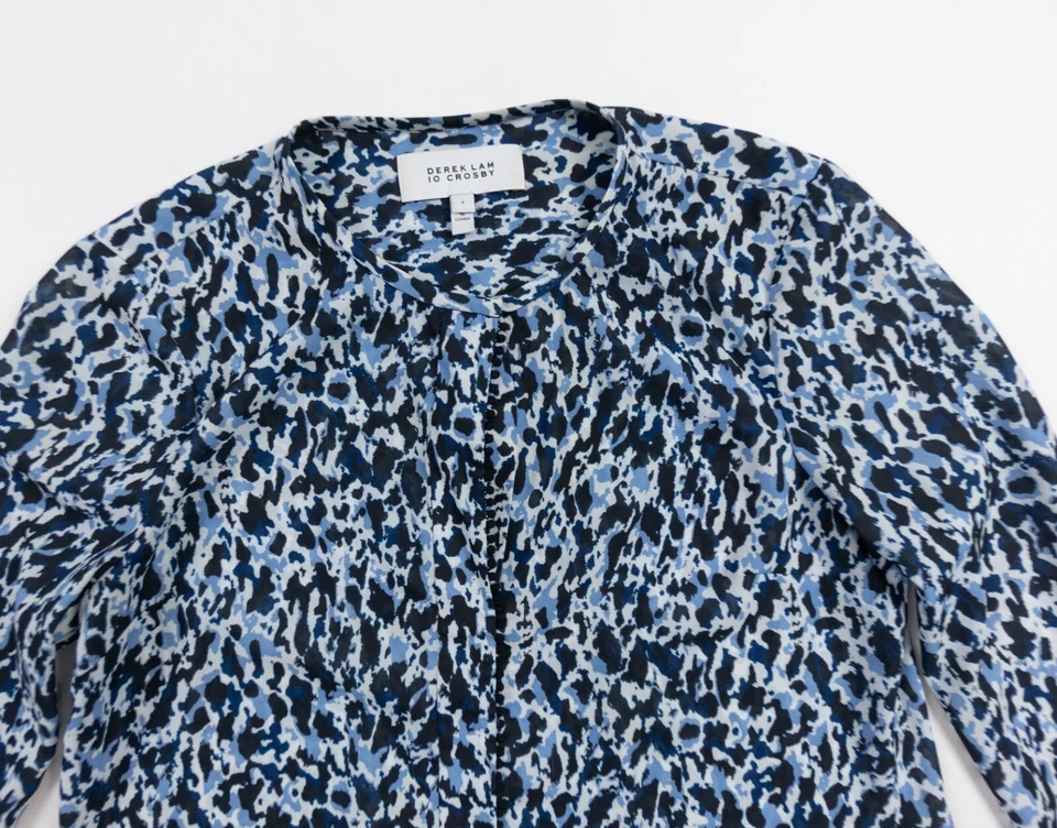 Camisa Derek Lam IO Crosby Mujer 6 Azul Blusa Manga Larga Damas Foto 2 de 4