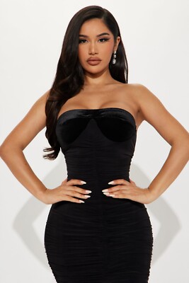 New Fashion Nova Ruched Midi Dress. In Black, size M , New Tag On | eBay New Fashion Nova Ruched Midi Dress. In Black, size M , New Tag On | eBay