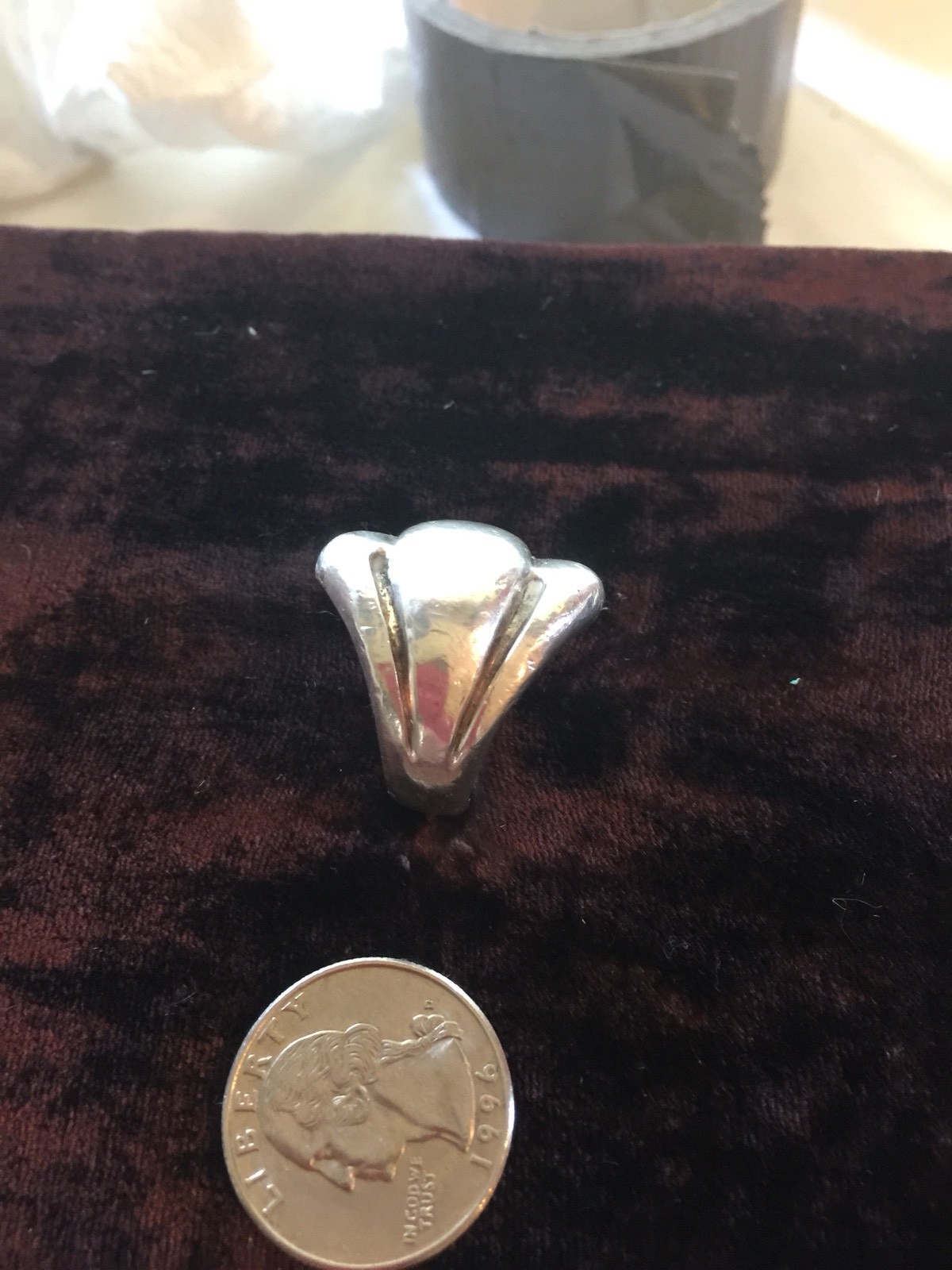 STERLING SILVER DRAMATIC FISHTAIL SHAPED STATEMEN… - image 2