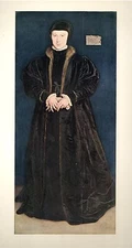Chirstina Of Denmark By Holbein the Younger  Art Print 1960 