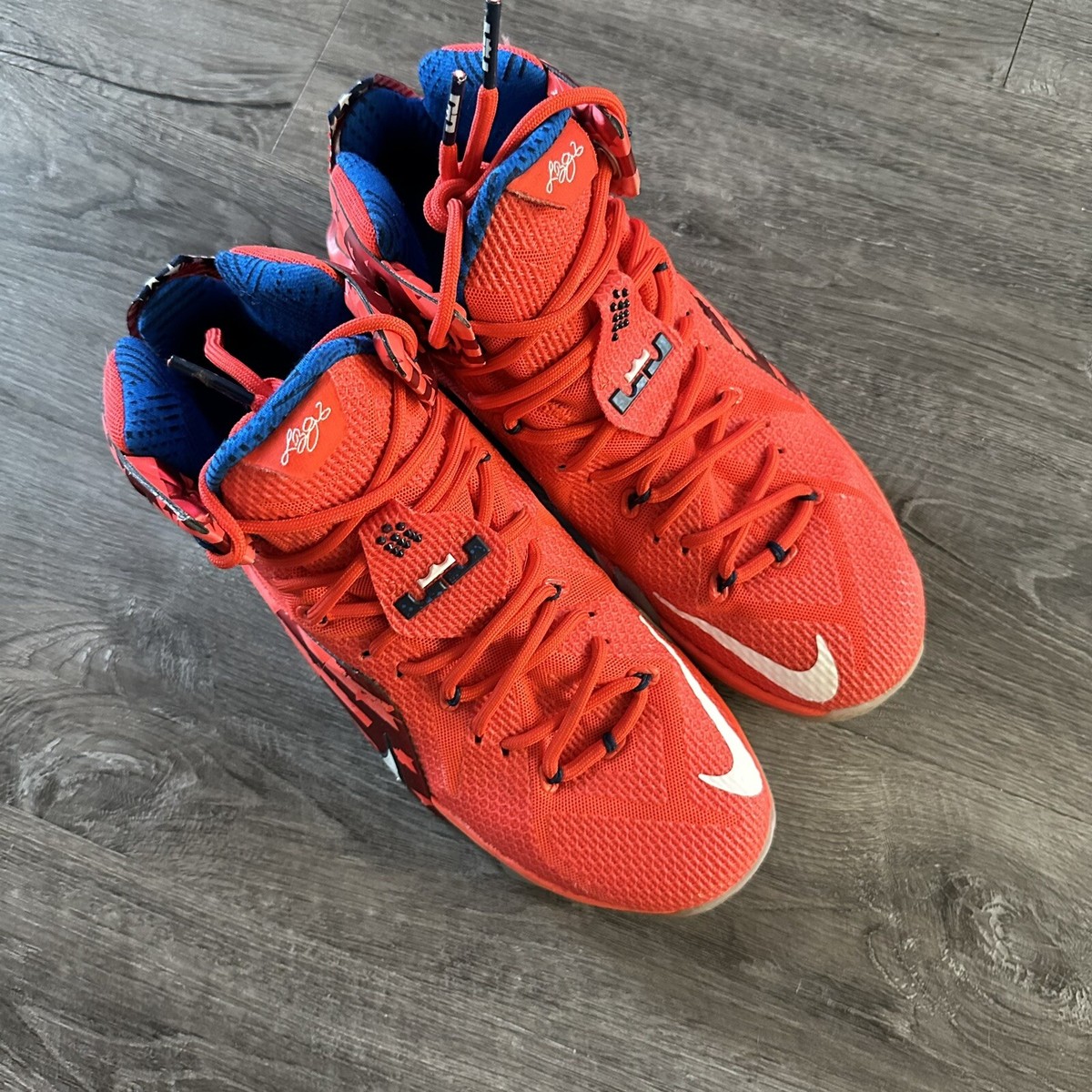 RARE Nike LeBron 12 XII USA Independence Day Red Mens Shoes 684593  