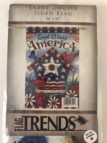 New Flag Trends By Carson Large Double Sided Flag God Bless America 28 X 40 - Picture 3 of 6