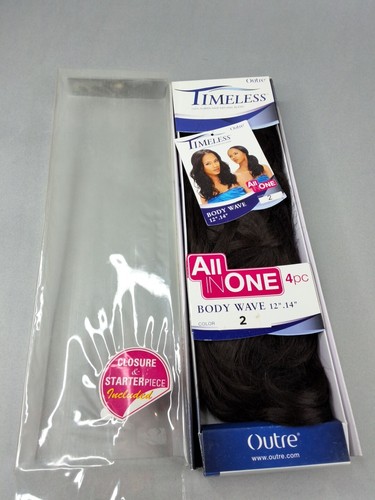 Body Wave #2 Darkest Brown 12” 14” Timeless All-in-One Synthetic Curly Hair - 第 1/5 張圖片
