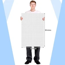 25 Sheet Graph Paper Pad 24" X 36" Large Graph Paper 1" and 1/4" Ruled Grid Pape