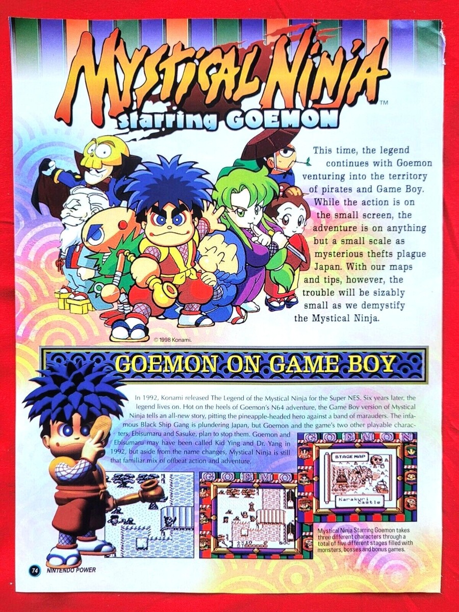 1998 MYSTICAL NINJA Starring Goemon Nintendo Video Game = Promo