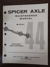 Dana Spicer Service Repair Maintenance Manual Model 44 Independent Front Susp Dana Spicer Service Repair Maintenance Manual Model 44 Independent Front Susp
