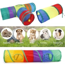 Foldable Rainbow Tunnel Tube Pet Cat Tunnel Rabbit Pop Up Puppy Kitten Play Toy