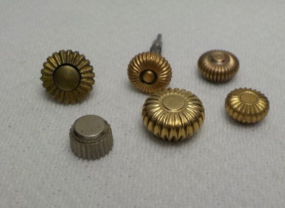 VTG LOT OF 6 POCKET WATCH CROWN GOLD SILVER WATCHMAKERS REPLACEMENT PARTS #11