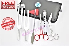 SET OF 6 MEDICAL NEUROLOGICAL DIAGNOSTIC SET- TAYLOR PERCUSSION HAMMER, PENLIGHT