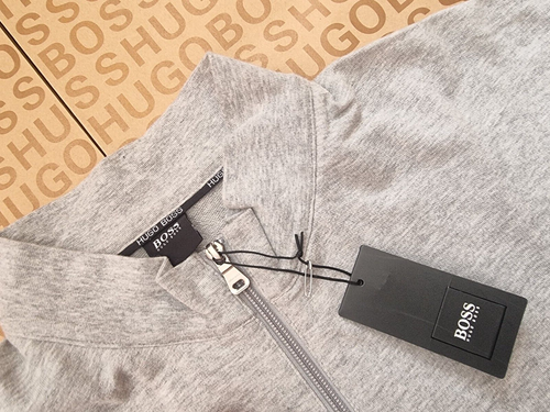 New Hugo Boss men designer Athleisure grey full zip tracksuit sports gym top XXL - Picture 9 of 19