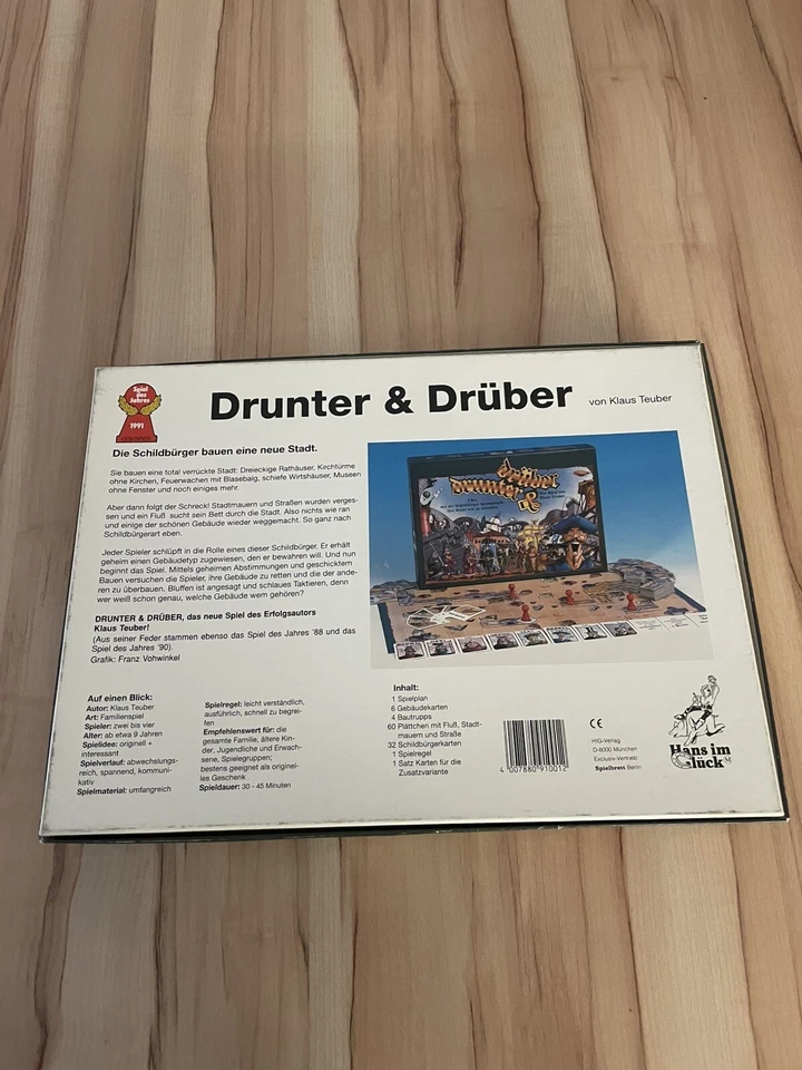 Brettspiel Drüber  & Drunter - Hans Im Glück - Spiel des Jahres 1991 Wichtel🎁 - Bild 2 von 4