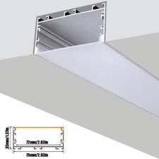 Led Aluminum Profile Channel Holder w/ End Cap for LED Strip Lights W75mm H35mm