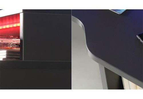 Computertisch Gaming PC-Tisch 1 Tezaur Schreibtisch schwarz matt mit Beleuchtung - Bild 10 von 13