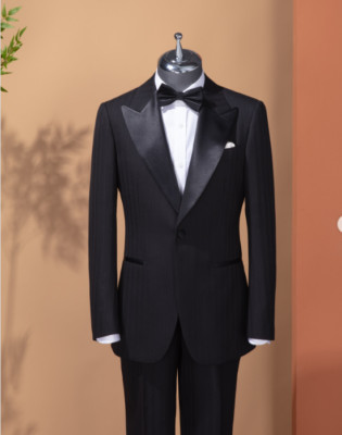 Formal Black Mens' Suits Wedding Groom Offical Party Peak Lapel Jacket Blazer